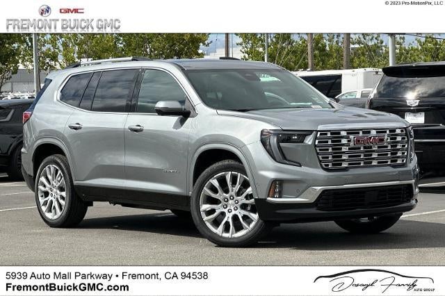 2026 GMC Acadia Denali in Sterling Metallic — front three-quarter view