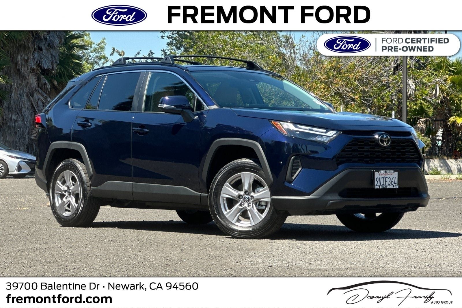 2025 Toyota RAV4 XLE in Blueprint — front three-quarter view